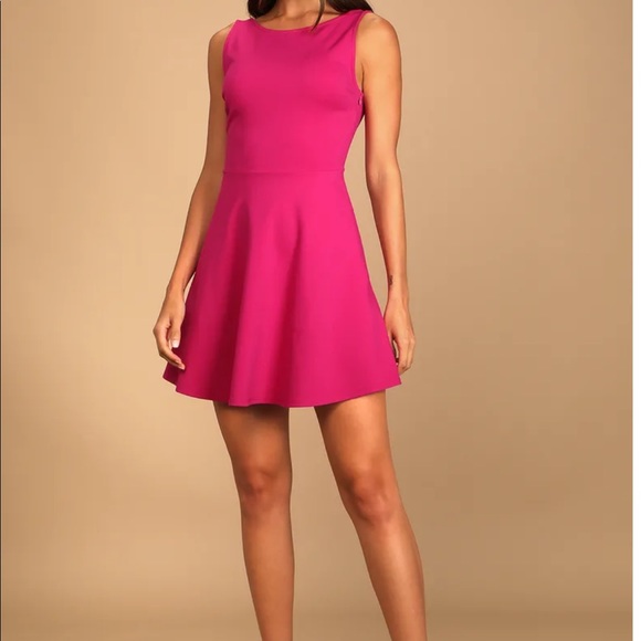 Lulus fuchsia size L skater dress - Picture 1 of 2